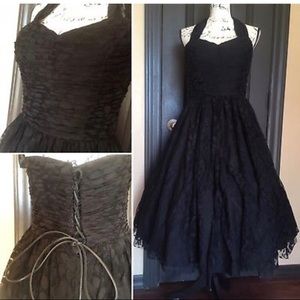 Unique vintage black tulle dress